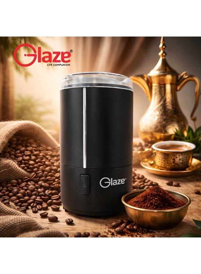 جليز مطحنة حبوب قهوة محمولة بقوة 150 واط مزودة بشفرة طحن من الفولاذ المقاوم للصدأ، سعة 50 غرام، تحكم بزر ضغط وقفل أمان، للاستخدام المنزلي والمكتبي والسفر والمطبخ - Image 2